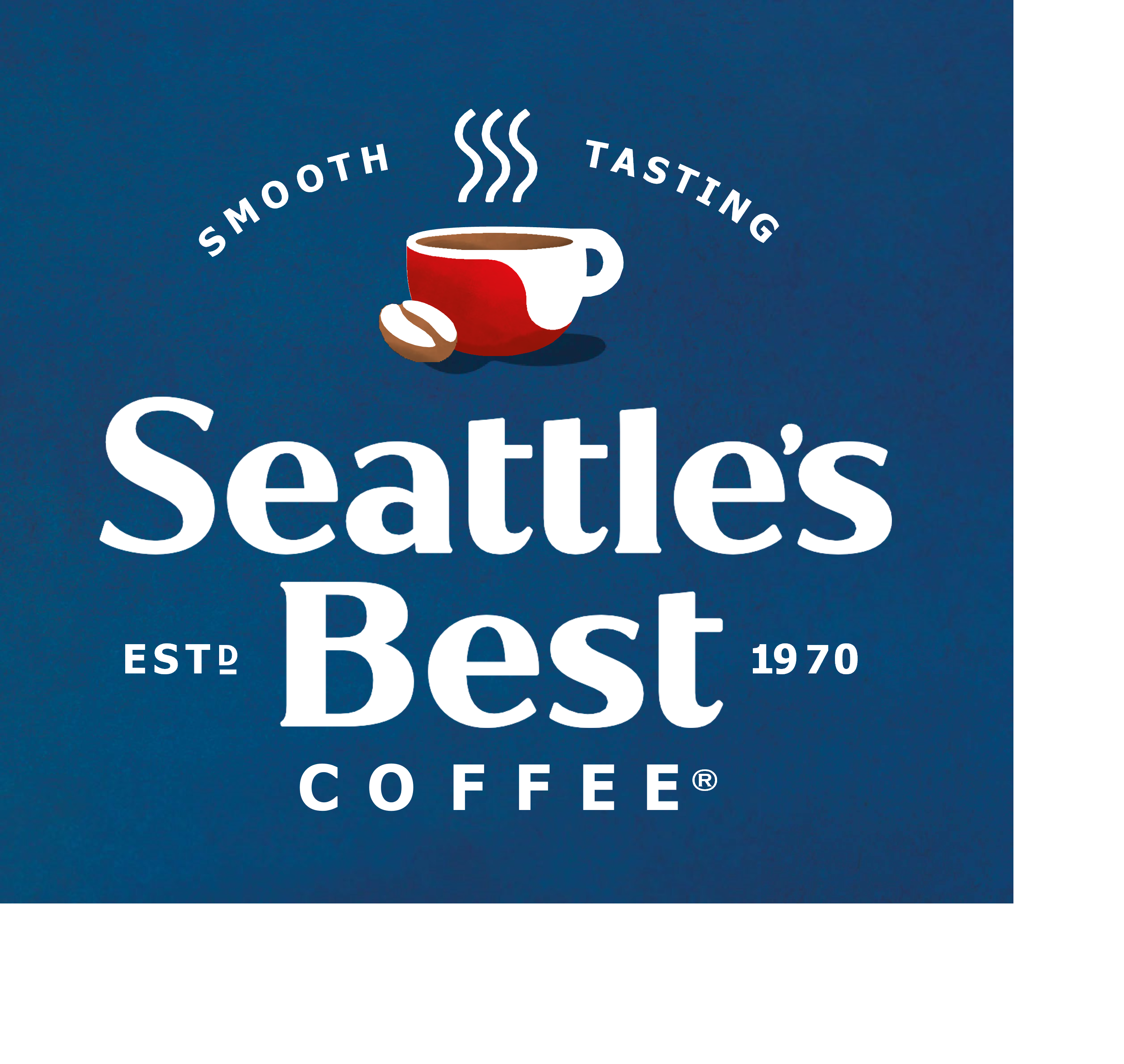 Seattle's Best Logo - new 2025 Seattle's Best Coffee logo with steaming cup.