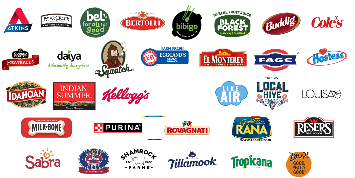 Collection of popular food and consumer brand logos
