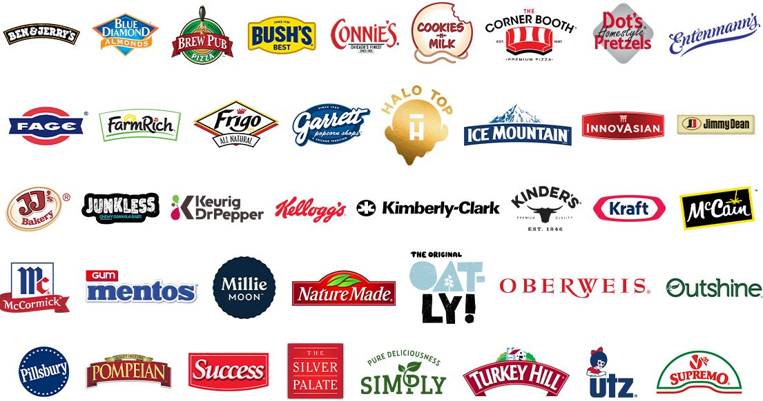 Collection of popular food and beverage brand logos