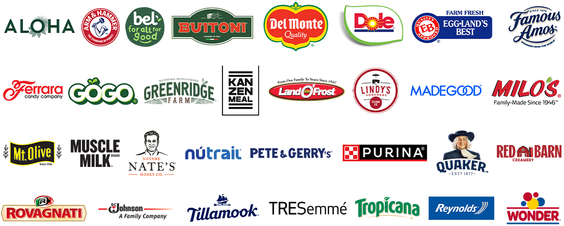 Collection of popular food and consumer brand logos