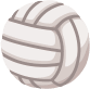 Classic white volleyball with grey seam lines